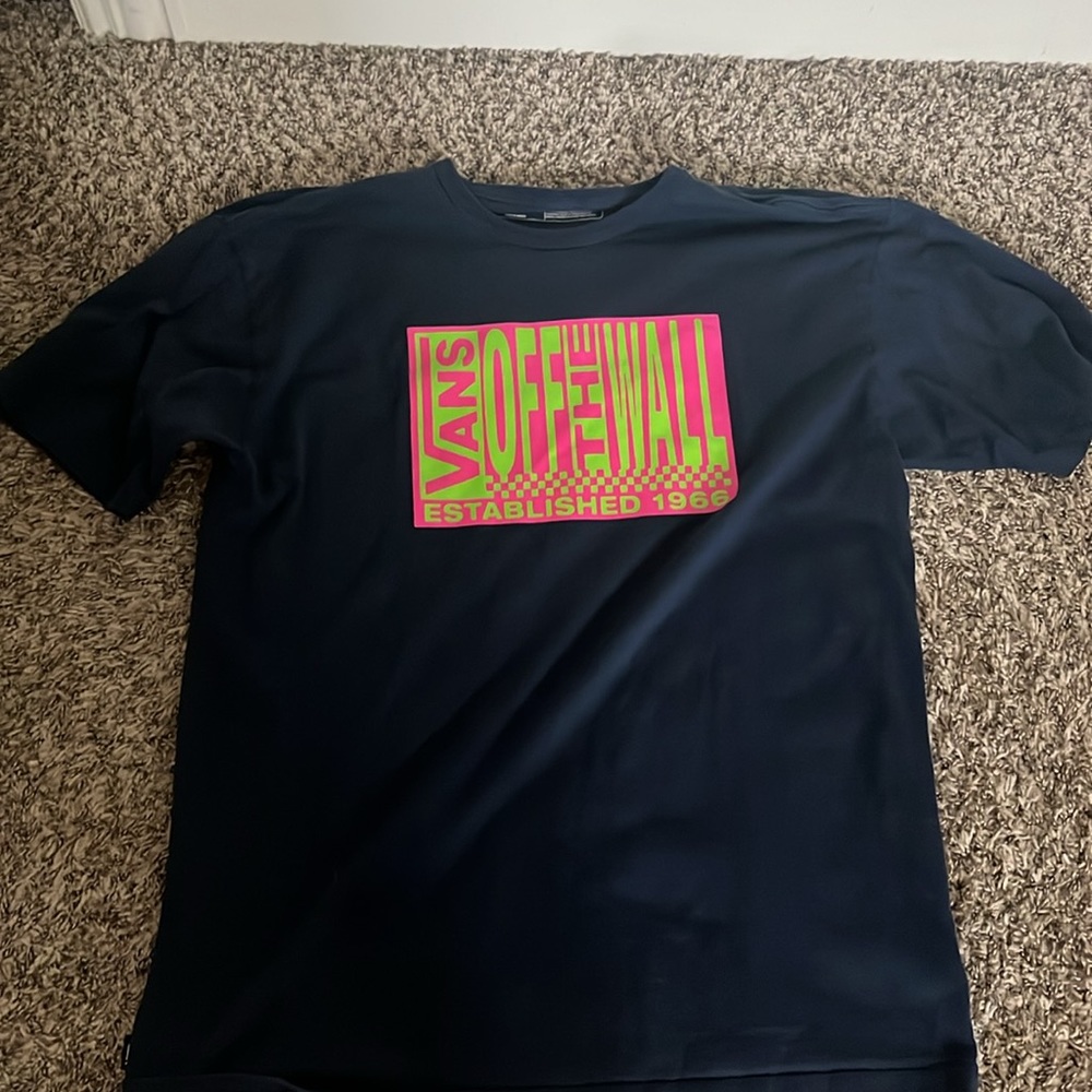 VANS DARK PIBK AND LIME GREEN T SHIRT